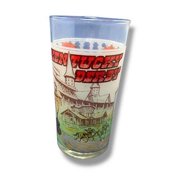 Vintage 1978 Official KENTUCKY DERBY Churchill Downs Frosted Glass Horse Racing - Picture 1 of 4